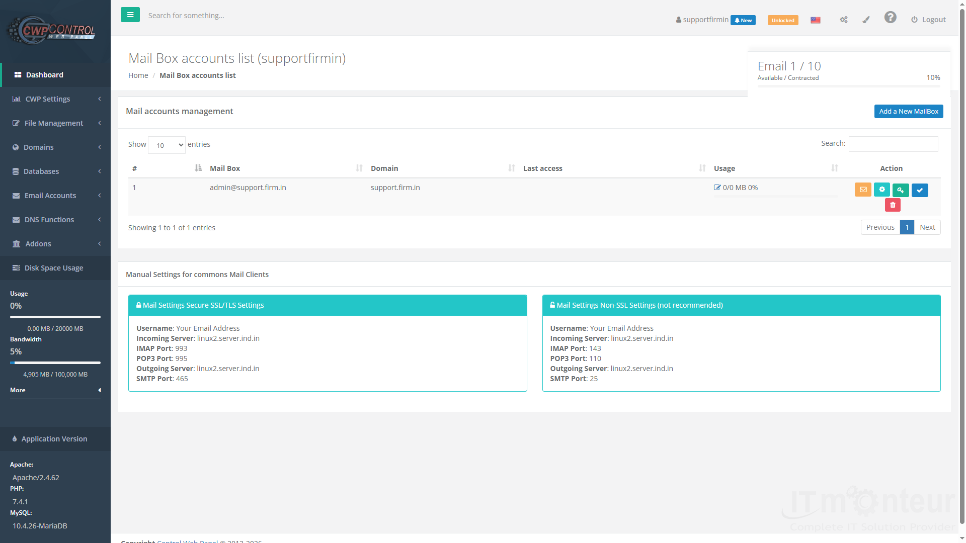Copy settings from CWP first