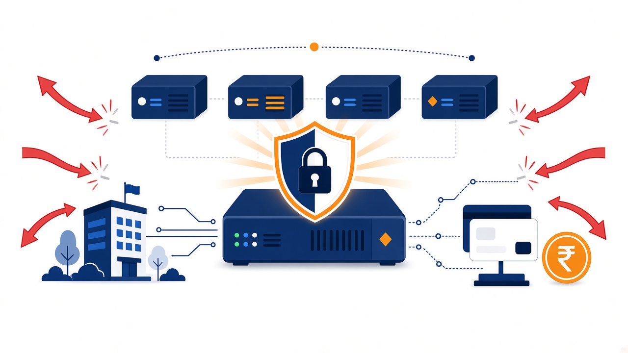 Next-generation firewall shielding a corporate network and fintech transaction platform from threats